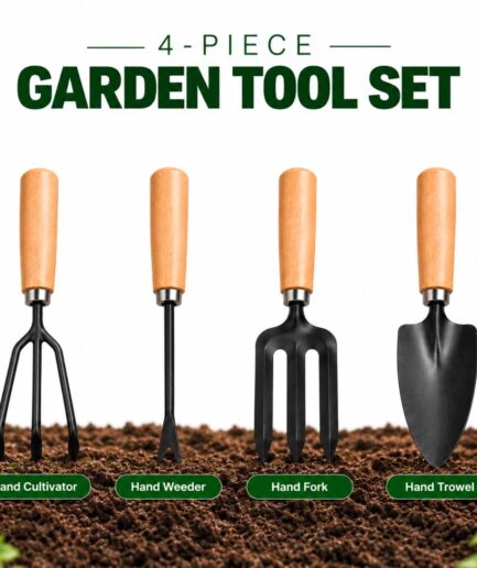 Fresh Trove 4-Piece Garden Tool Set for Gardening