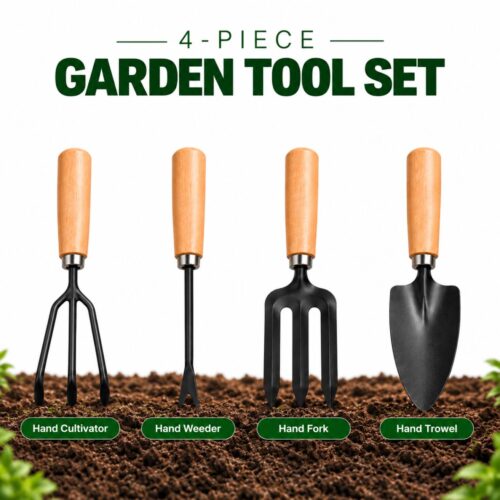 Fresh Trove 4-Piece Garden Tool Set for Gardening