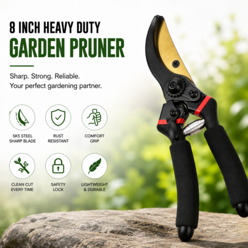Fresh Trove 8-Inch Garden Pruning Shears – Plant Cutter, Flower Cutter & Secateurs for Everyday Garden Care