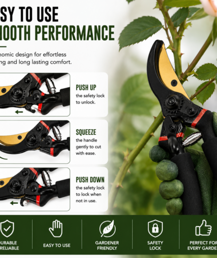 Fresh Trove 8-Inch Garden Pruning Shears – Plant Cutter, Flower Cutter & Secateurs for Everyday Garden Care