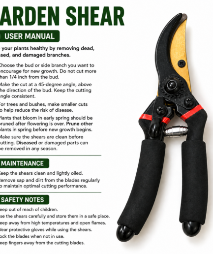 Fresh Trove 8-Inch Garden Pruning Shears – Plant Cutter, Flower Cutter & Secateurs for Everyday Garden Care