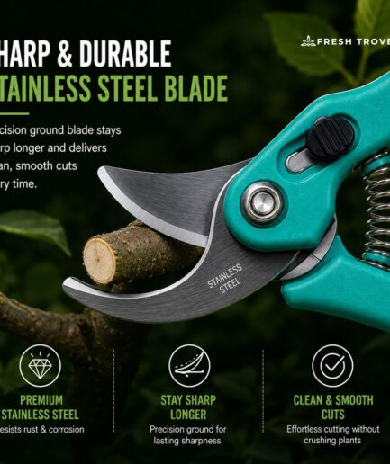 Fresh Trove Hand Pruner with Steel Blade & Ergonomic Handle