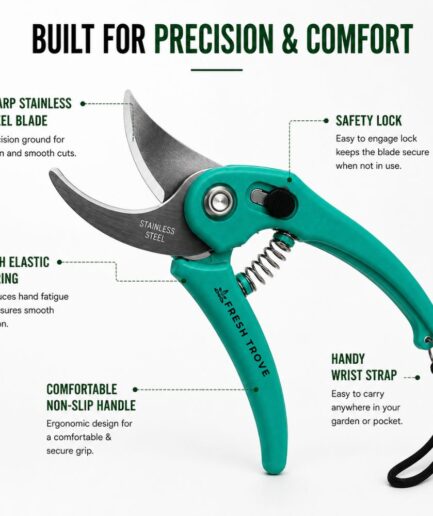 Fresh Trove Hand Pruner with Steel Blade & Ergonomic Handle