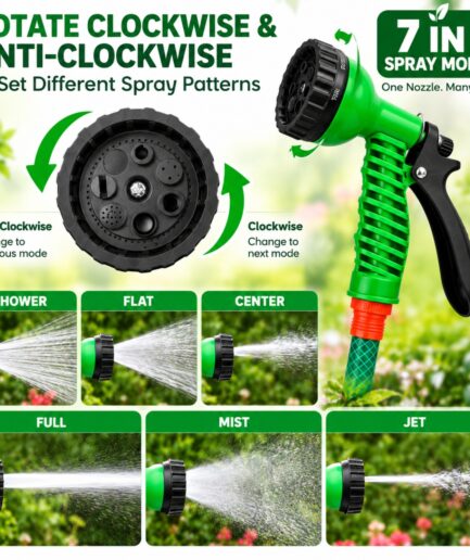 Fresh Trove 7 Flow Water Spray Gun – High Pressure Garden Hose Nozzle
