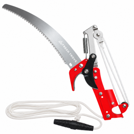 Fresh Trove 2-Way Long Reach Tree Pruner with 350mm Saw Blade, Branch Cutter & 2.5m Pull Rope (Pole Not Included)
