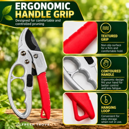 Fresh Trove Garden Pruner Stainless Steel Blade With Safety Lock For Plants