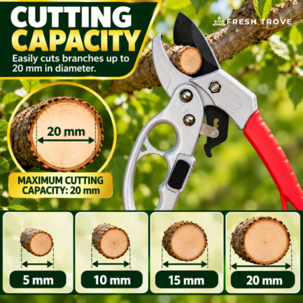 Fresh Trove Garden Pruner Stainless Steel Blade With Safety Lock For Plants